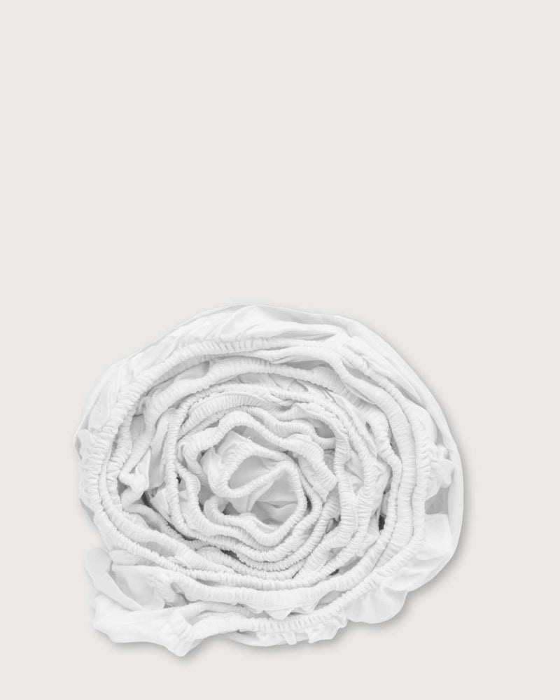 Organic Sateen Fitted Sheet (White & Natural)