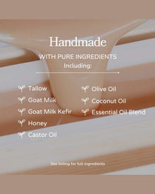 Pink Salt + Grapefruit Cleansing Bar Handmade Tallow and Goat Milk Soap Bar