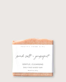 Pink Salt + Grapefruit Cleansing Bar Handmade Tallow and Goat Milk Soap Bar